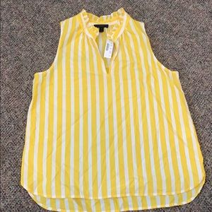 Yellow striped j crew tank